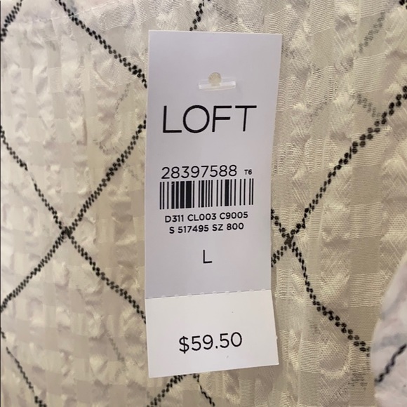 LOFT Plaid Ruffle Blouse - Picture 5 of 7